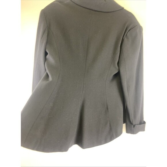 BOGO Broadway Vintage Collection Black Wool Blazer Three Button High Low Women M - Picture 8 of 12